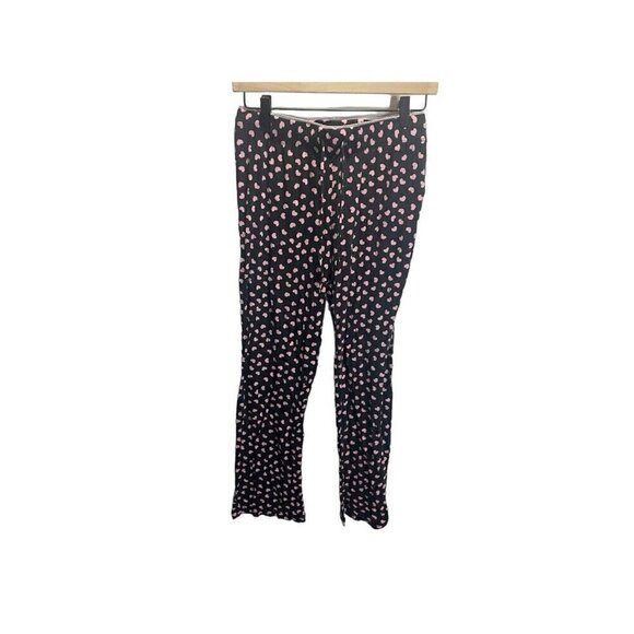 Women's Tabitha Webb XS Sleepwear Pajama/Lounge Pants Black Pink Heart Print - Picture 1 of 5
